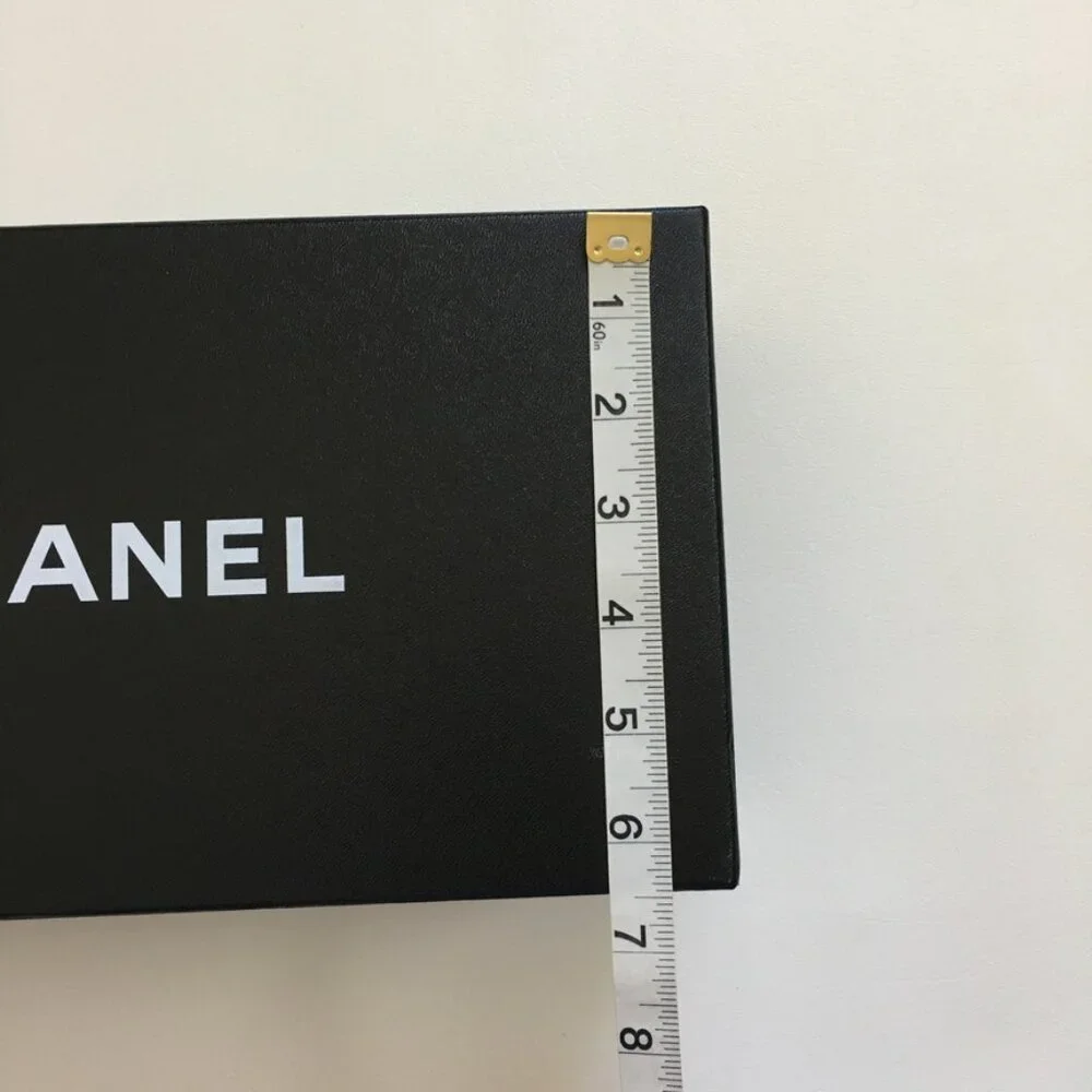 CHANEL Empty Gift Box for Shoes Loafer fits Size 37.5 Black Paper Box with Card
